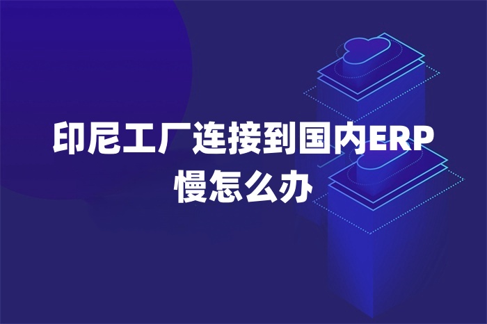 印尼工廠連接到國內(nèi)ERP慢怎么辦 印尼工廠連接到國內(nèi)ERP慢怎么辦