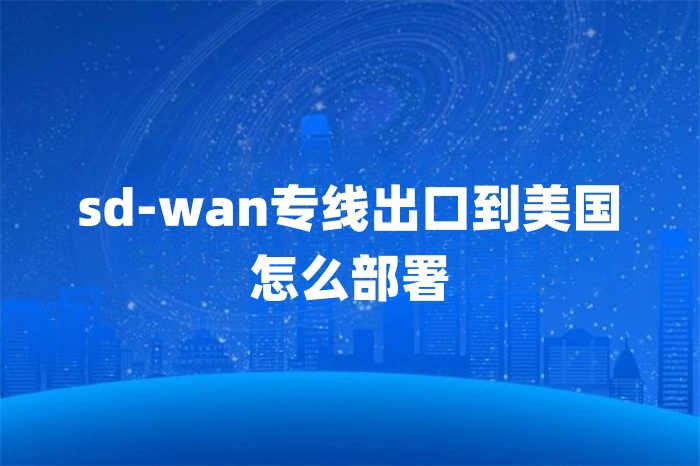 sd-wan專線出口到美國怎么部署