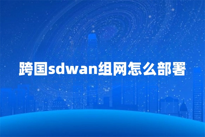 跨國sdwan組網怎么部署 跨國sdwan組網怎么部署