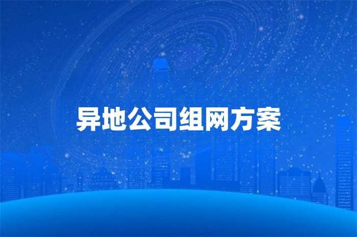 異地公司組網方案怎么選